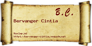 Bervanger Cintia névjegykártya